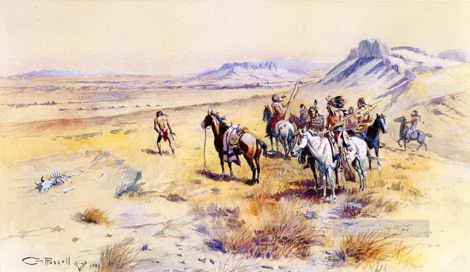 Partido de guerra indio 1901 Charles Marion Russell Pintura al óleo